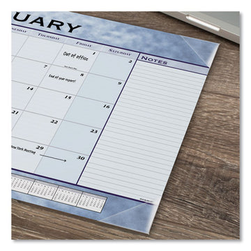 AT-A-GLANCE® Slate Blue Desk Pad, 22 X 17, White Sheets, Clear Corners, 12-month (jan To Dec): 2022 freeshipping - TVN Wholesale